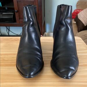 Elegant Black Leather Ankle Booties